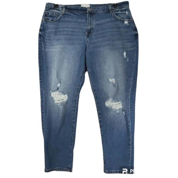 Lane Bryant Flex Magic Waistband Signature Fit Distressed Boyfriend Jeans--Sz.18 - Picture 8 of 12